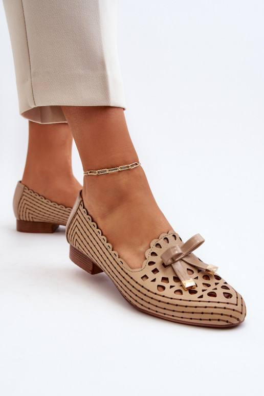 Ballerines ajourées avec rubans beige Instable