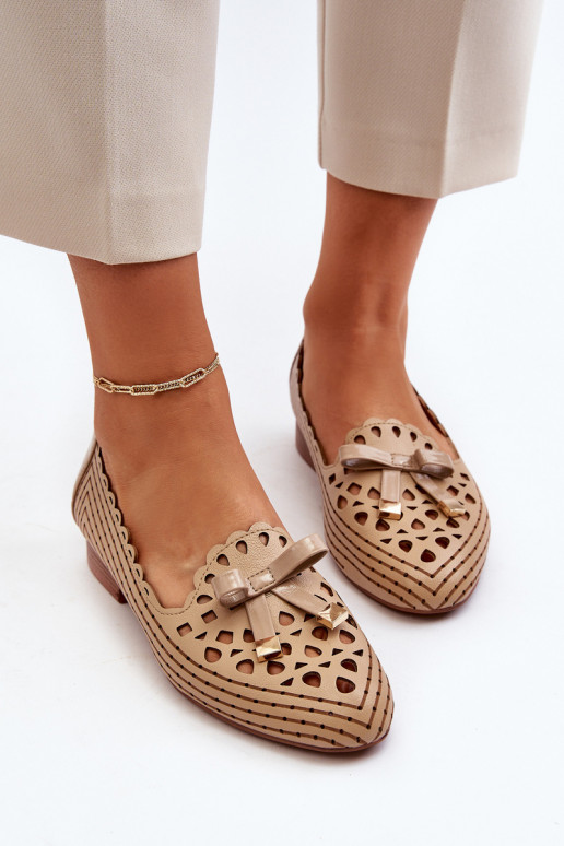 Ballerines ajourées avec rubans beige Instable