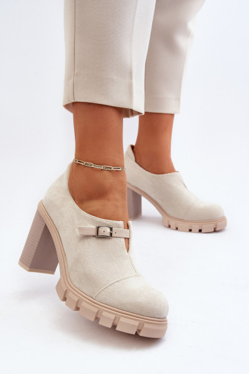 bottes à talons couleur ivoire Tauina