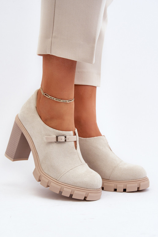 bottes à talons couleur ivoire Tauina