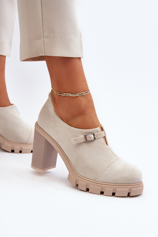 bottes à talons couleur ivoire Tauina