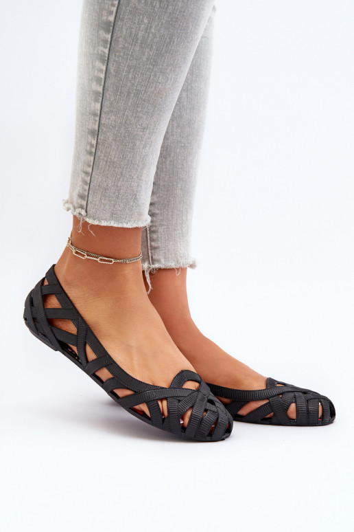 Ballerines en caoutchouc de couleur noire Salam