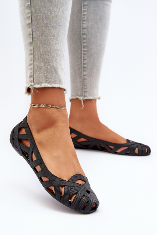 Ballerines en caoutchouc de couleur noire Salam