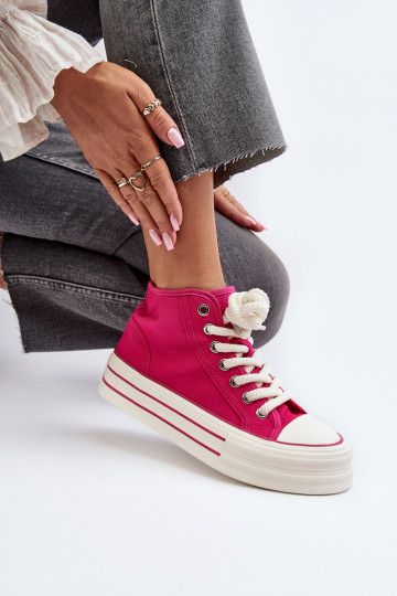 Chaussures décontractées avec plateforme de couleur rose Aineri 2