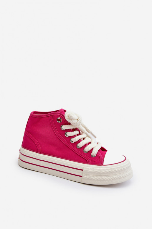 Chaussures décontractées avec plateforme de couleur rose Aineri