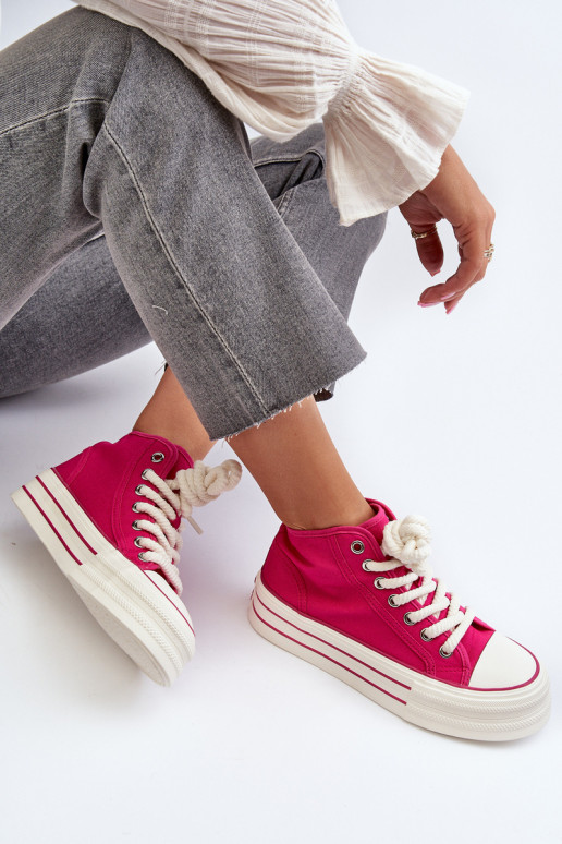 Chaussures décontractées avec plateforme de couleur rose Aineri