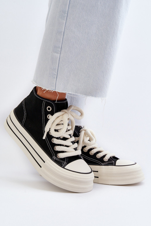 Chaussures décontractées avec plateforme de couleur noire Aineri Chaussures décontractées avec plateforme de couleur noire Aineri