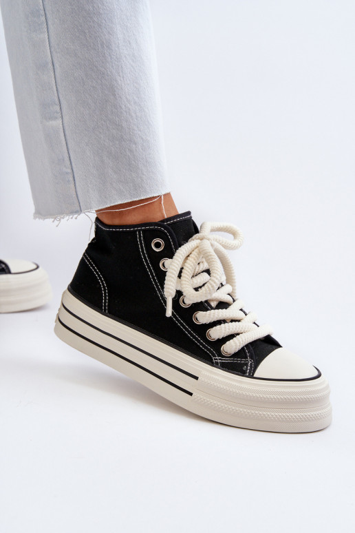 Chaussures décontractées avec plateforme de couleur noire Aineri Chaussures décontractées avec plateforme de couleur noire Aineri