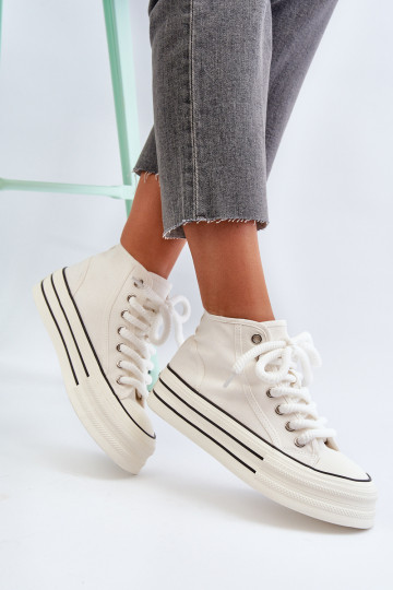 Chaussures décontractées avec plateforme de couleur blanche Aineri 2