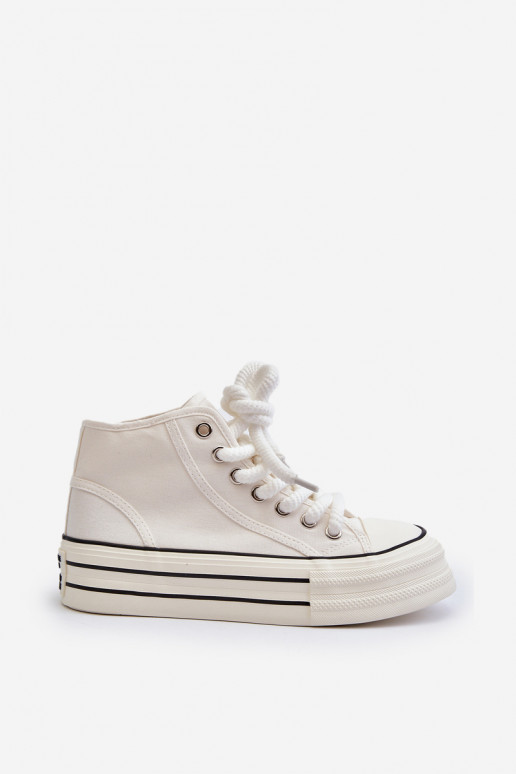 Chaussures décontractées avec plateforme de couleur blanche Aineri