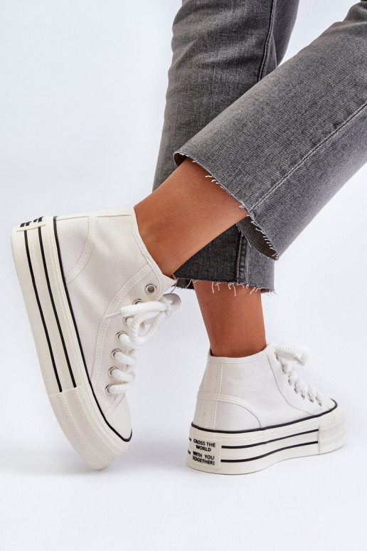 Chaussures décontractées avec plateforme de couleur blanche Aineri Chaussures décontractées avec plateforme de couleur blanche Aineri