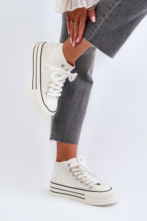 Chaussures décontractées avec plateforme de couleur blanche Aineri Chaussures décontractées avec plateforme de couleur blanche Aineri