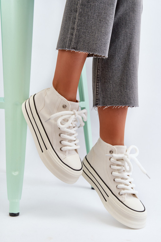 Chaussures décontractées avec plateforme de couleur blanche Aineri Chaussures décontractées avec plateforme de couleur blanche Aineri