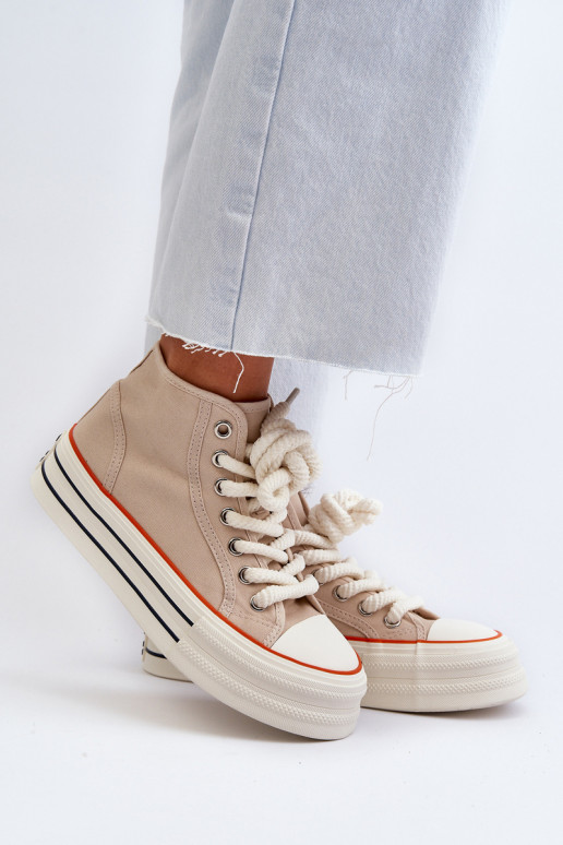 Chaussures décontractées à plateforme beige Aineri