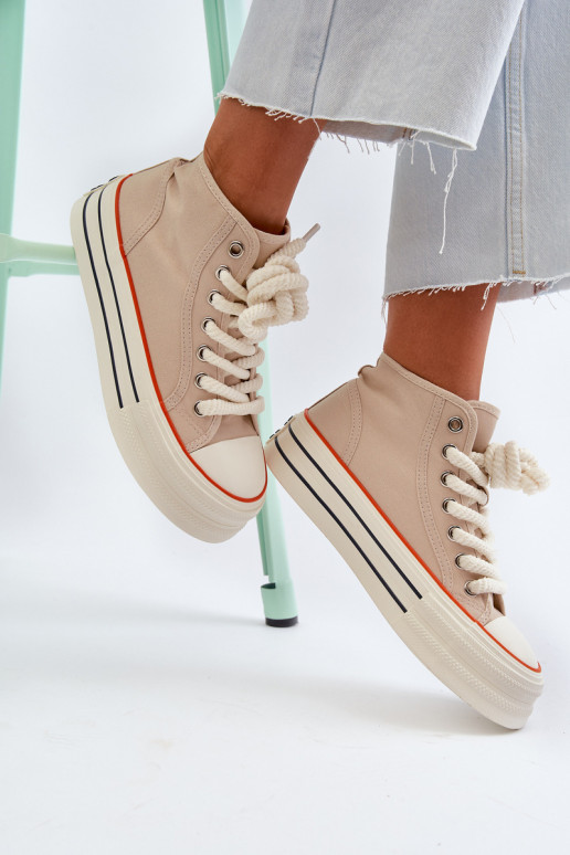 Chaussures décontractées à plateforme beige Aineri