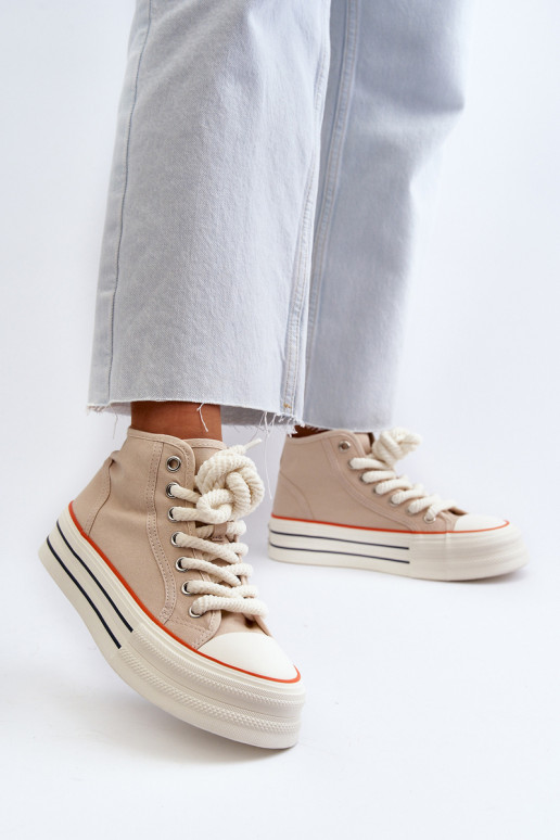 Chaussures décontractées à plateforme beige Aineri