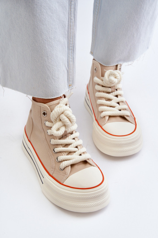 Chaussures décontractées à plateforme beige Aineri