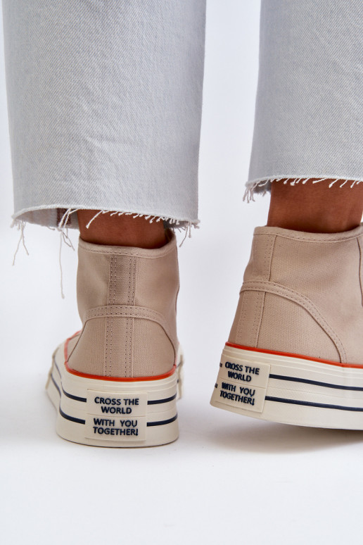 Chaussures décontractées à plateforme beige Aineri