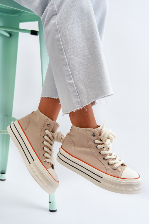 Chaussures décontractées à plateforme beige Aineri