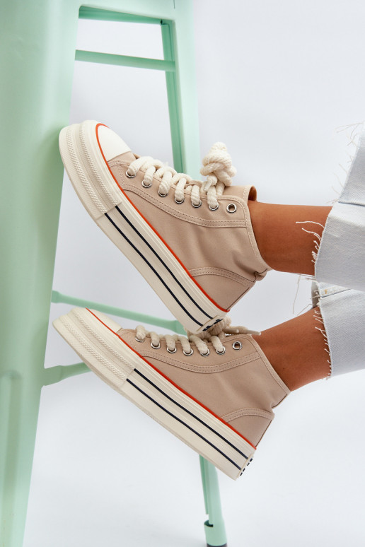 Chaussures décontractées à plateforme beige Aineri