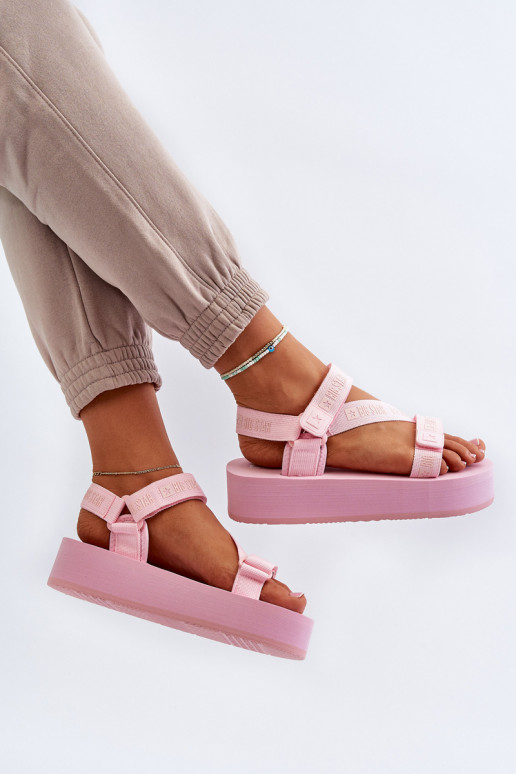 Sandales femme à plateforme Big Star NN274A529 couleur rose