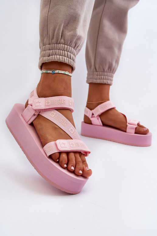 Sandales femme à plateforme Big Star NN274A529 couleur rose