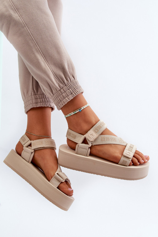 Sandales plateforme femme Big Star NN274A528 beige