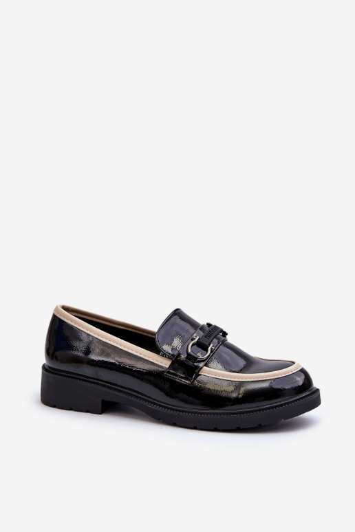 Chaussures vernies pour femmes Mocassins S.Barski HY336A couleur noir