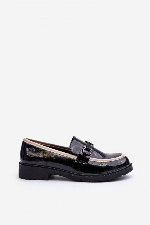 Chaussures vernies pour femmes Mocassins S.Barski HY336A couleur noir