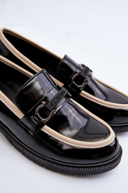 Chaussures vernies pour femmes Mocassins S.Barski HY336A couleur noir