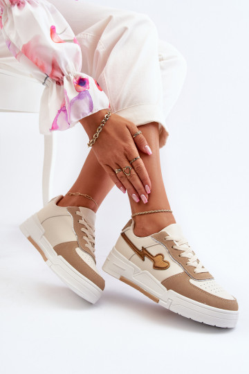 Baskets modèle chaussures à plateforme beige Zeparine 2