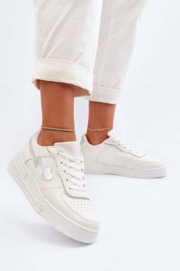 Chaussures modèle baskets à plateforme de couleur blanche Zeparine 2