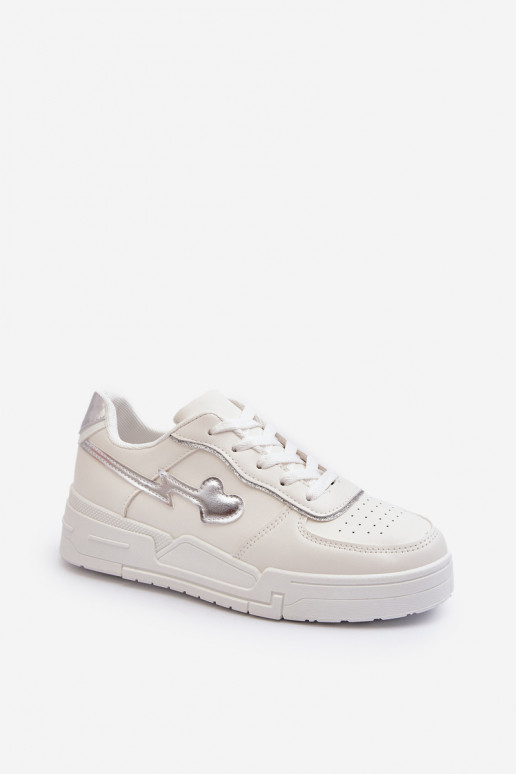 Chaussures modèle baskets à plateforme de couleur blanche Zeparine