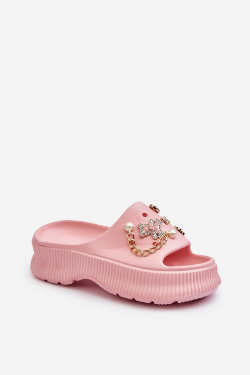 Chaussons légers avec de beaux détails en rose Afariana