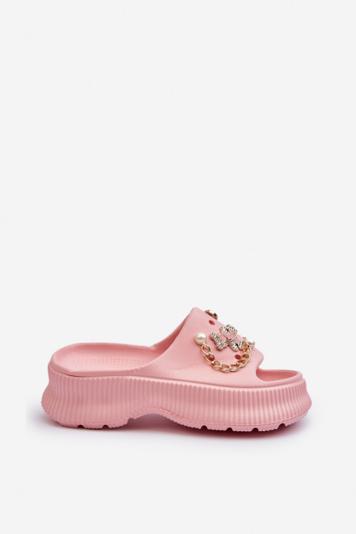 Chaussons légers avec de beaux détails en rose Afariana