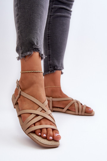 Sandales plates pour femme Big Star NN274012 couleur beige