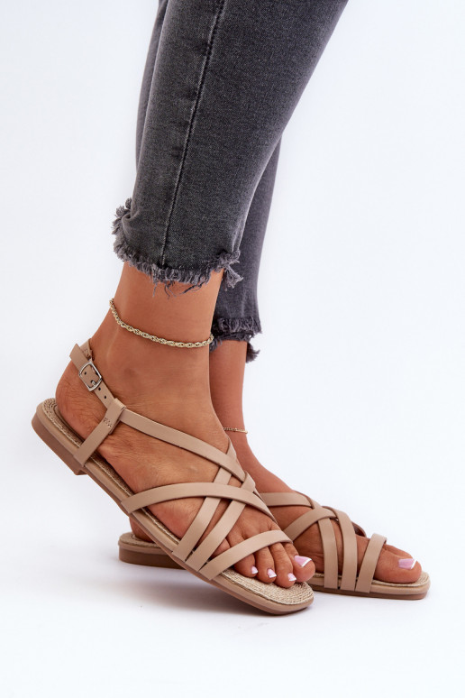 Sandales plates pour femme Big Star NN274012 couleur beige