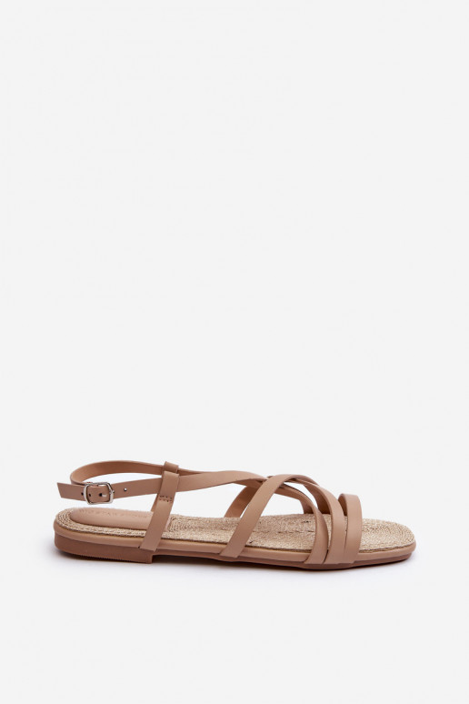 Sandales plates pour femme Big Star NN274012 couleur beige
