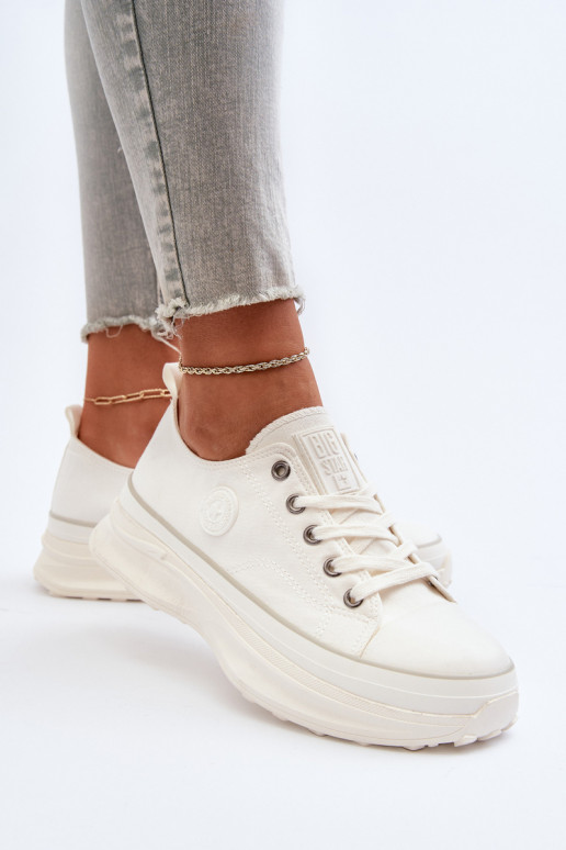 Chaussures pour femmes à semelles massives à la mode Big Star NN274126 couleur blanche