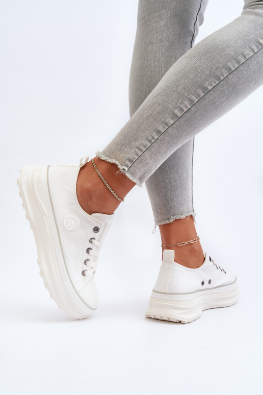 Chaussures pour femmes à semelles massives à la mode Big Star NN274126 couleur blanche