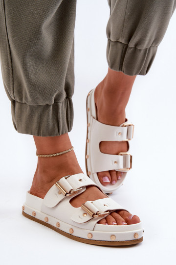 Tongs femme avec plateforme Big Star NN274081 blanc