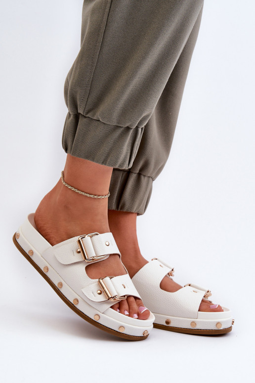 Tongs femme avec plateforme Big Star NN274081 blanc