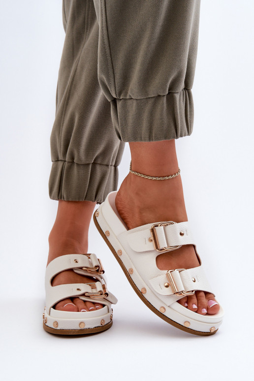 Tongs femme avec plateforme Big Star NN274081 blanc