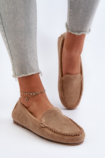 Mocassins élégants en daim beige Ranica