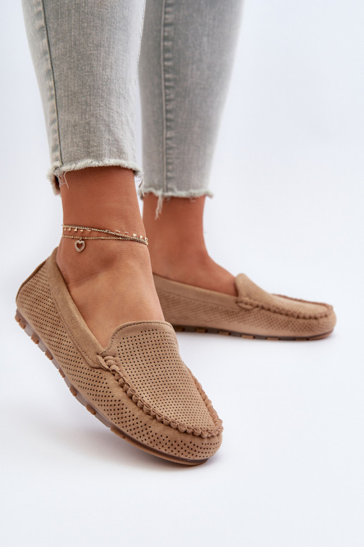 Mocassins élégants en daim beige Ranica