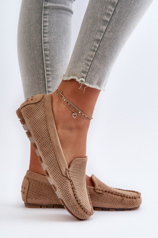 Mocassins élégants en daim beige Ranica