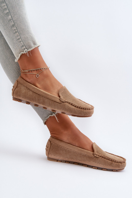 Mocassins élégants en daim beige Ranica