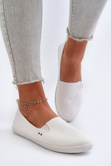 Baskets chaussures casual Slip-On couleur blanche Adrancia