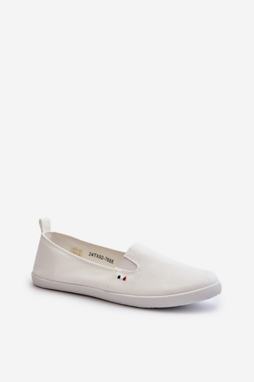 Baskets chaussures casual Slip-On couleur blanche Adrancia