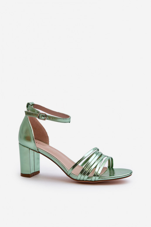 sandales à talons et brides vertes Enitia